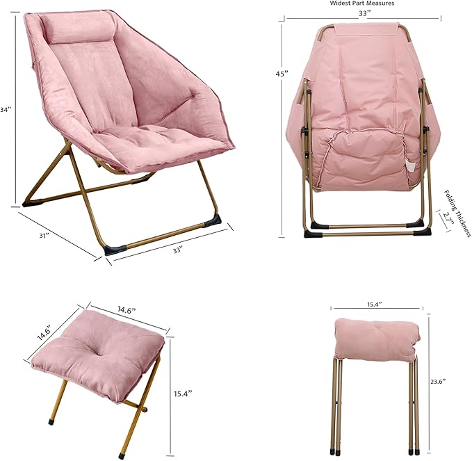 Hexagon Foldable Living Room Chair, Saucer Chair - Image 3