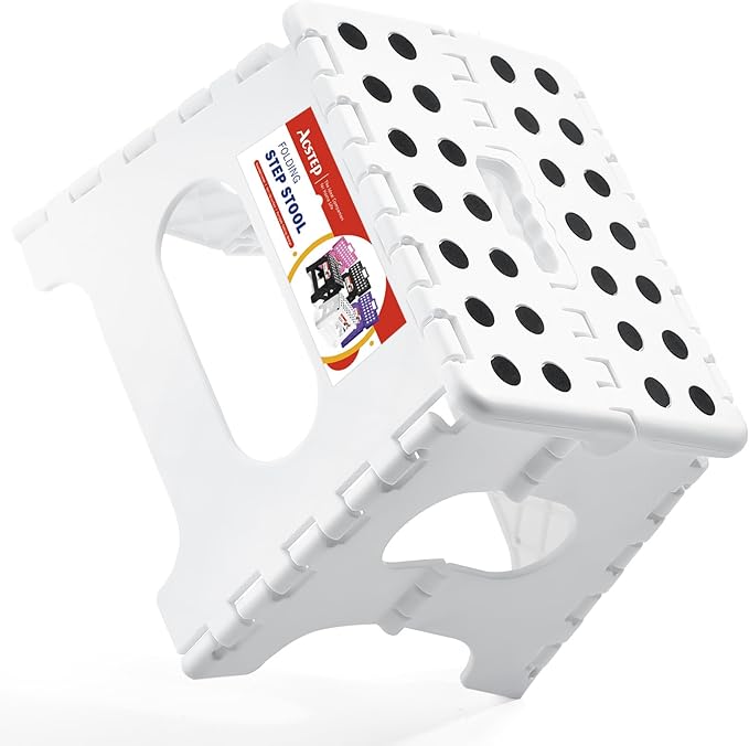 ACSTEP Folding Step Stool, 7.5 Inch Height, 300 lb Capacity, Collapsible by ACSTEP