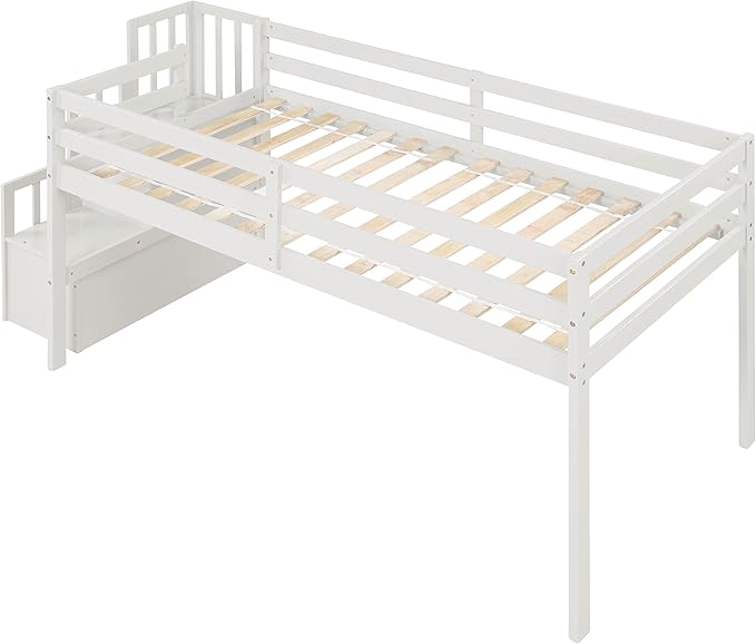 HomSof Loft Bed with Stairs and Storage - Image 8