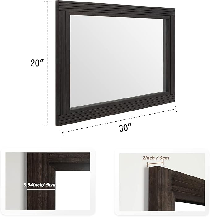 YOSHOOT Hand-Made Wooden Spliced Wall Mirror - Image 3
