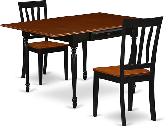East West Furniture MZAN3-BCH-W 3 Piece Dining Table Set by EastWestFurniture