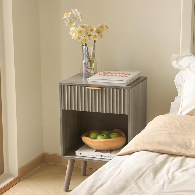Mid Century Modern Nightstand, Wood Bedside Table - Image 3