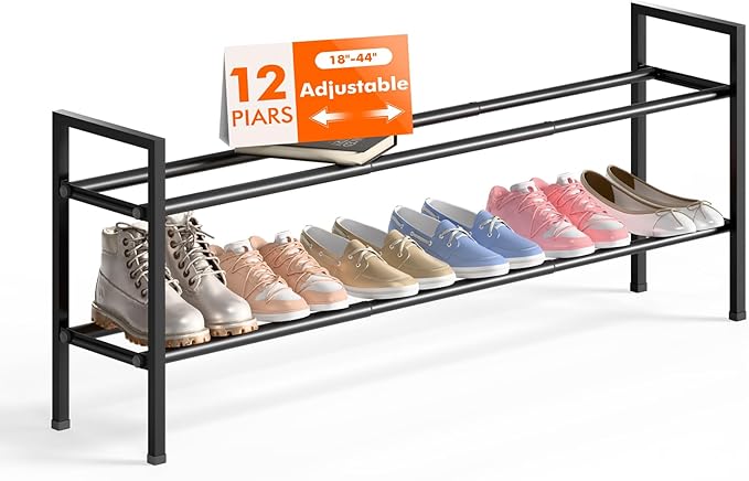Bumusty 2-Tier Long Expandable Shoe Rack by Bumusty