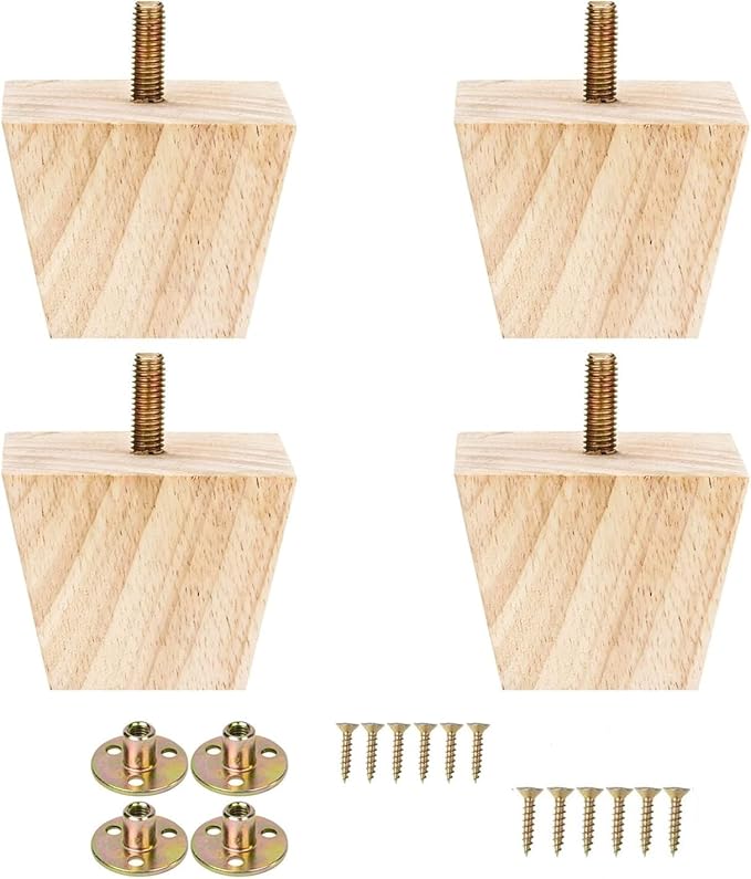 4PCS Wood Furniture Legs 2 inches Square Furniture Legs by Metany