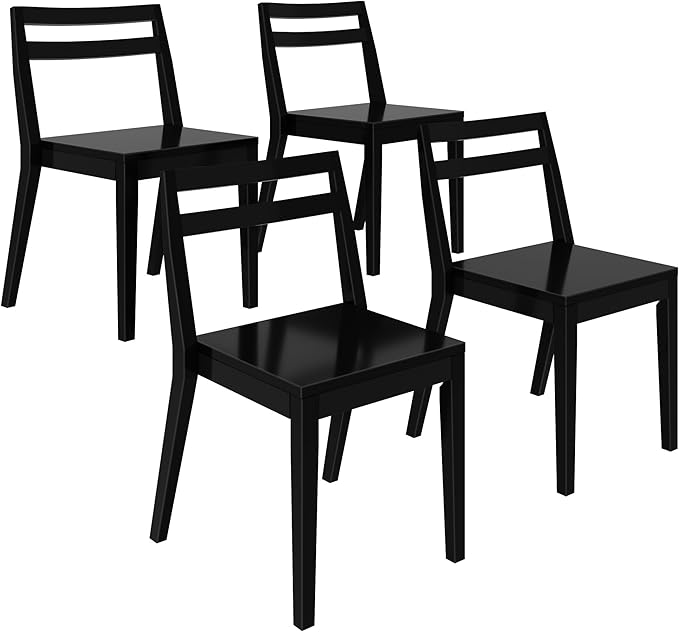 Grain & Grove Davie Dining Room Chairs Set of 4, Solid Wood Modern Kitchen Chair - Image 4