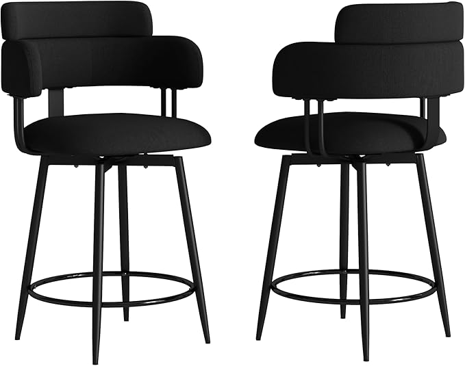 Swivel Bar Stools Set of 2, Counter Height Bar Stools - Image 9