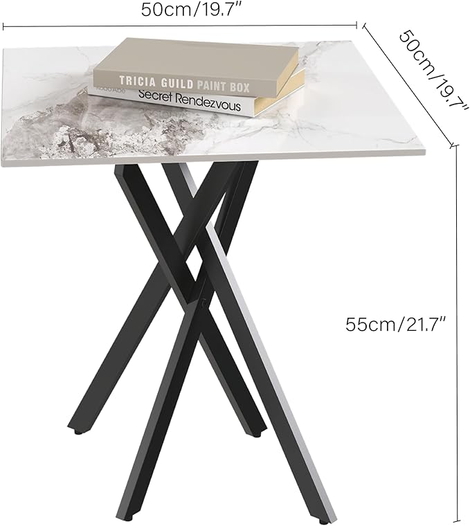 White Marble Side Coffee Table - Image 2