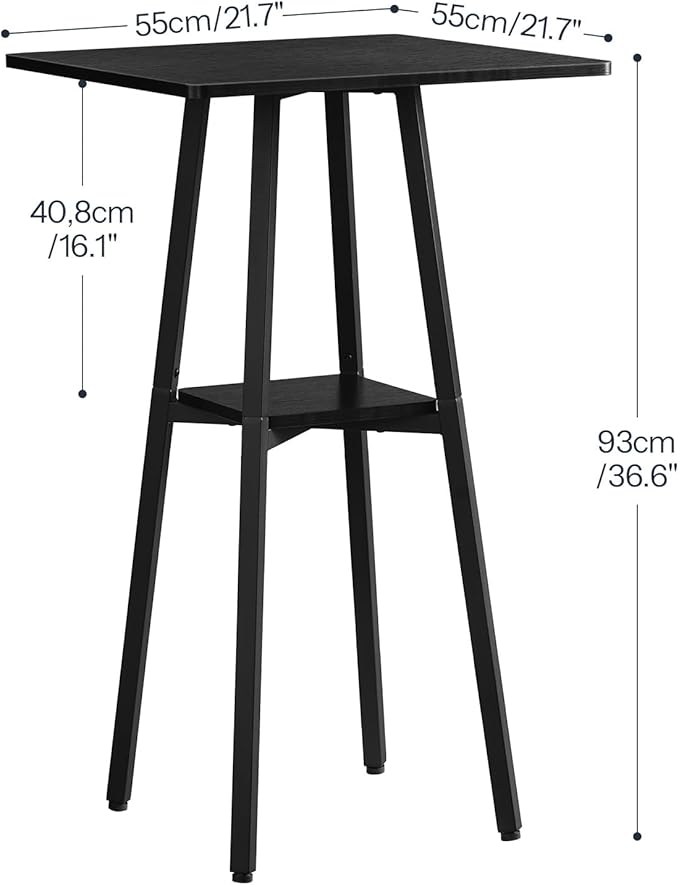 HOOBRO Bar Table, 2-Tier High Top Pub Table, Counter Height Table - Image 3