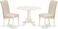 East West Furniture DLBA3-WHI-01 3 Piece Modern Dining Table Set Contains a by EastWestFurniture