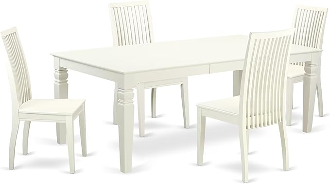 East West Furniture LGIP5-LWH-W 5 Piece Dining Room Table Set Includes a by EastWestFurniture