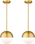 LMS 2-Pack Brushed Gold Pendant Lights, Modern Pendant Light by LMS
