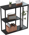 WOHOMO Console Table, 31.5'' x 31.5'' Black Industrial Sofa Table by WOHOMO