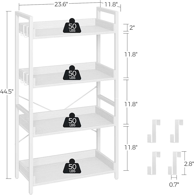 Rolanstar Bookshelf 4 Tier - Image 3