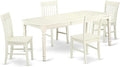 East West Furniture DONO5-LWH-W 5 Piece Dining Set Includes a Rectangle Dining by EastWestFurniture