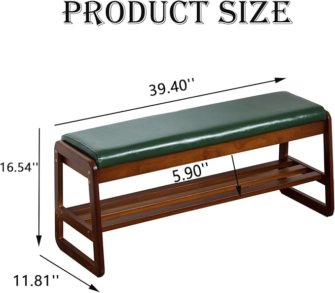 latifolia Solid Wood Bench, Entryway Shoe Bench - Image 2