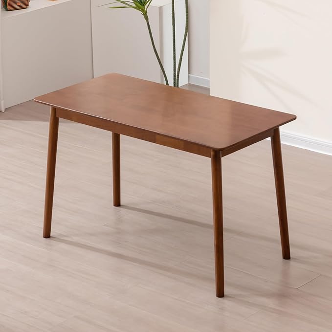 Rectangular Kitchen Solid Wood Dining Table 46.8 inches Legs Sturdy Natural - Image 4