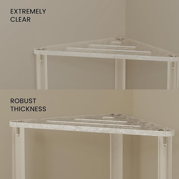Acrylic Corner Shower Stool for Shaving Legs 11.42" D X 11.42" W X 14.37" H - Image 5