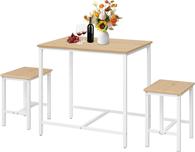 HOOBRO 3-Piece Industrial Dining Table Set, Kitchen Table, Space Saving Dinette - Image 9