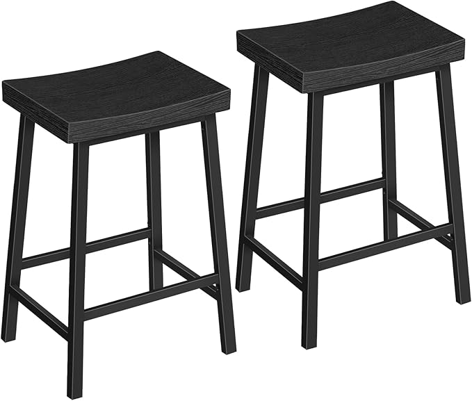 Bar Stools, Counter Height Bar Stools Set of 2, 23.7 Inch Saddle Stools by MAHANCRIS