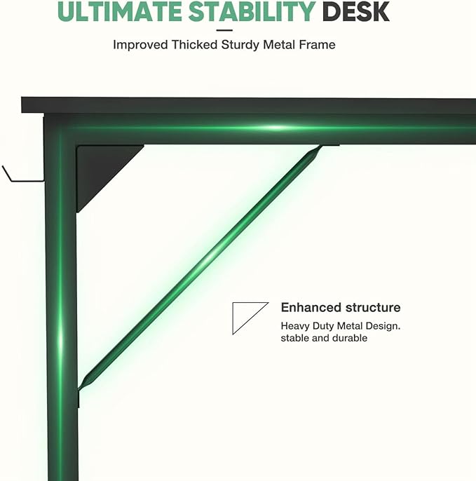 47 Inch Desk Office with Storage, Modern Simple Style Gaming Computer Table - Image 6