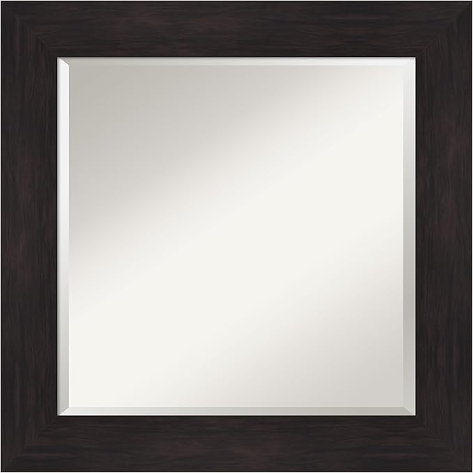 Amanti Art Brown Wall Mirror 26x26 Furniture Espresso Square Bathroom Mirror by AmantiArt