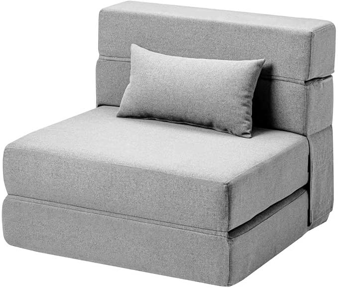 Folding Sofa Bed with Pillow- Convertible Chair Floor Couch & Sleeping Mattress by SUYOLS