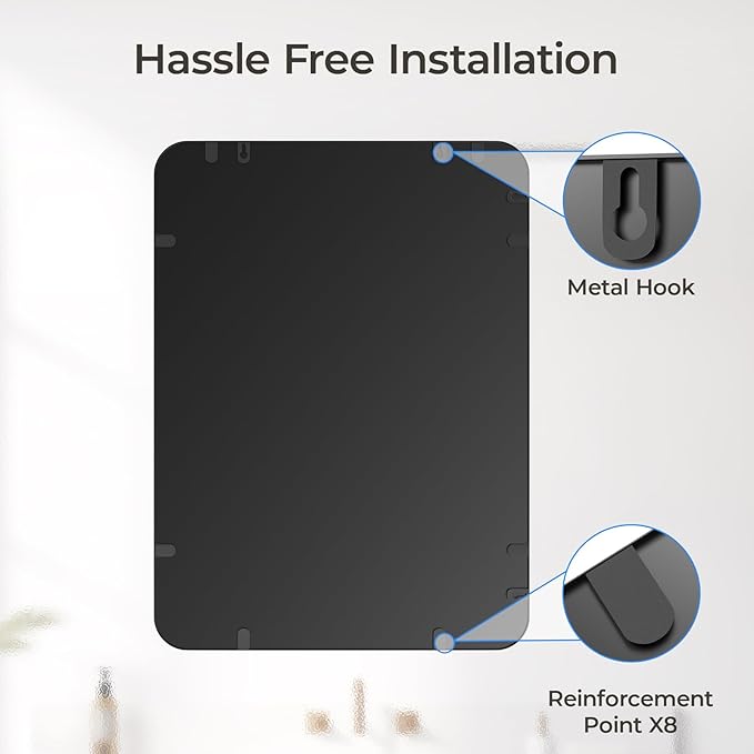 USHOWER Black Bathroom Mirror for Over Sink 22 x 30 Inch, Matte Black Rectangle - Image 6