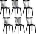 Unovivy Wood Dining Chairs Set of 6, Windsor Farmhouse Spindle Back, Widen Seat by Unovivy