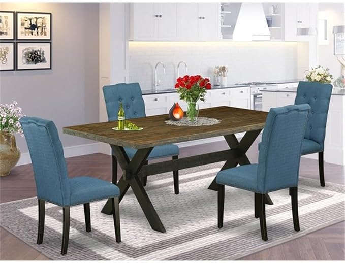 East West Furniture X677EL121-5 5 Piece Modern Dining Table Set Includes a - Image 2
