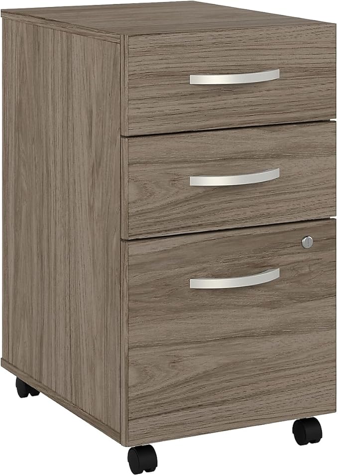 Bush Business Furniture Studio C 3 Drawer Mobile File Cabinet in Modern Hickory by BushBusinessFurniture