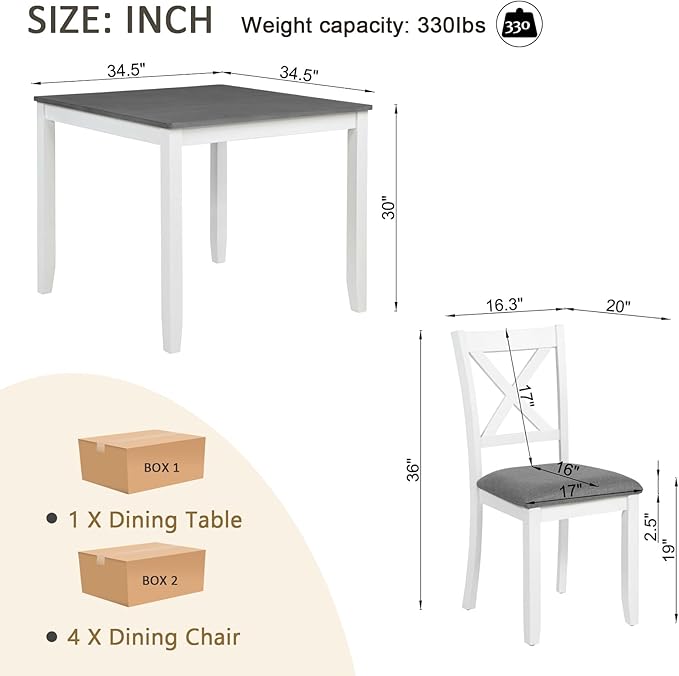 Ball & Cast 5 Piece Dining Table Set - Image 2