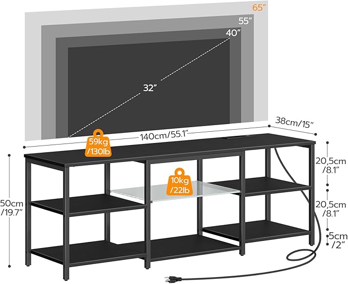 HOOBRO LED TV Stand for 65 Inch TVs - Image 3