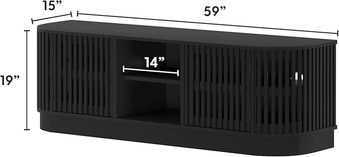 Plank+Beam Contour Wood TV Stand, Solid Wood Entertainment Console - Image 7
