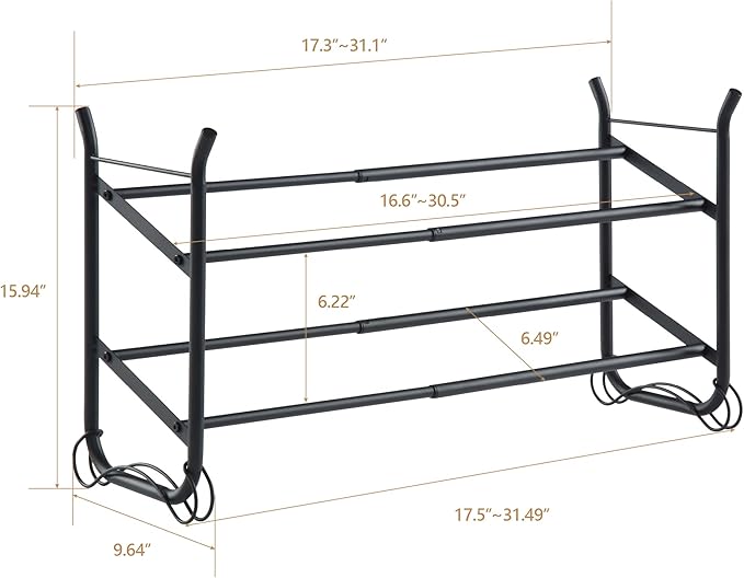 SunnyPoint Expandable & Stackable 2-Tier Shoe Rack – Adjustable Shoe Organizer - Image 6