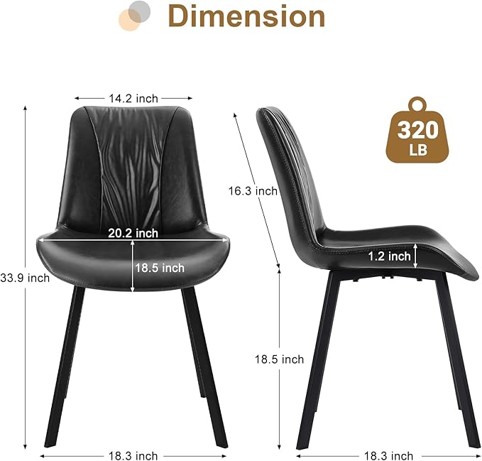 Upholstered Dining Chairs Set of 4, Modern Kitchen & Dining Room Chairs - Image 4