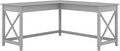 Bush Furniture Key West 60W Modern Farmhouse L Shaped Desk in Cape Cod Gray | by BushHome