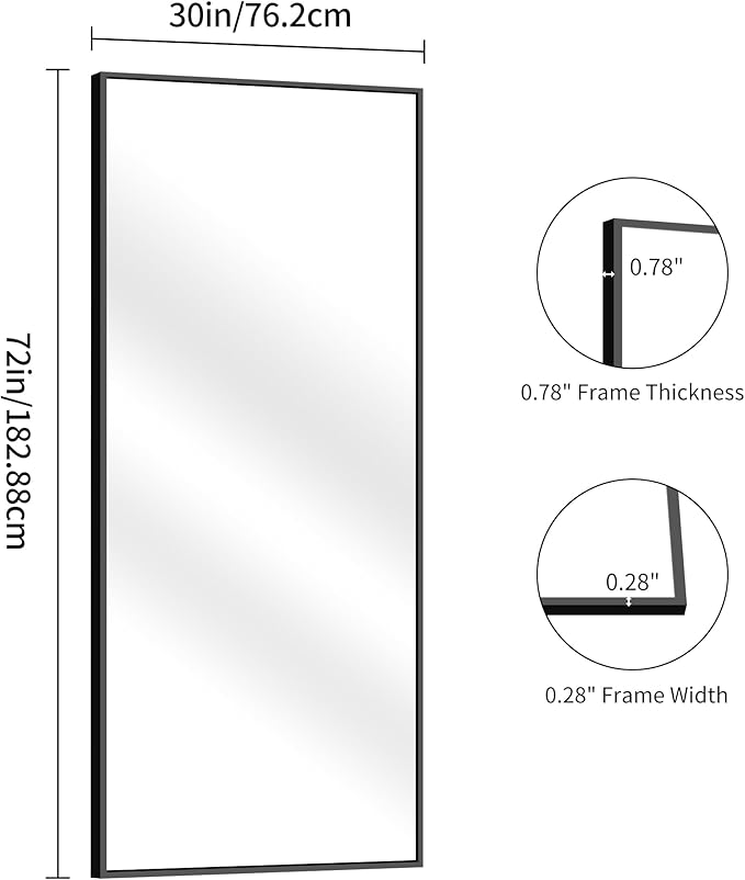 YIROMAN Bathroom Mirror 72"x30", Large Brushed Gold Bathroom Mirror - Image 7