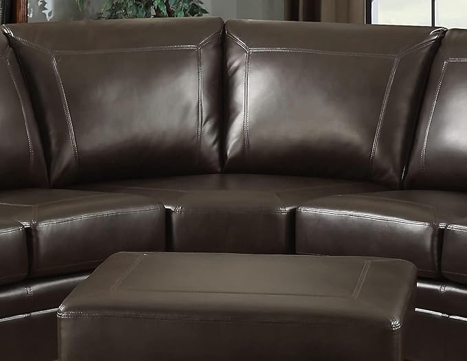 AC Pacific Louis Collection Traditional 3-Piece Upholstered Leather Living Room - Image 3
