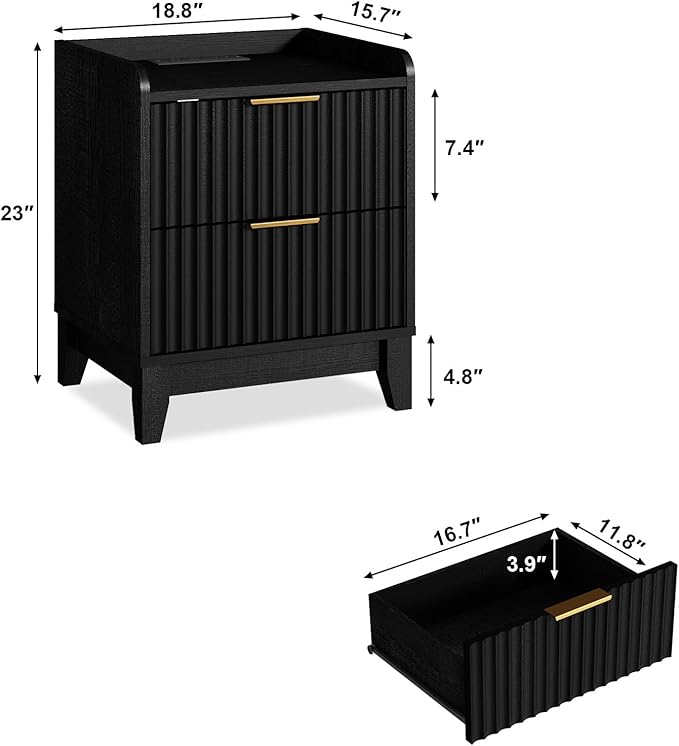 Wnutrees Fluted Nightstand - Image 3