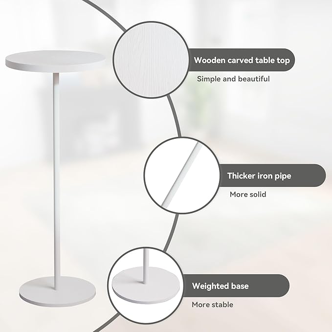 Small Side Table, Metal Round Drink Table, Desktop Diameter 9.99“ - Image 5