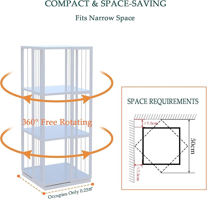Square Rotating Bookshelf Tower - Image 5