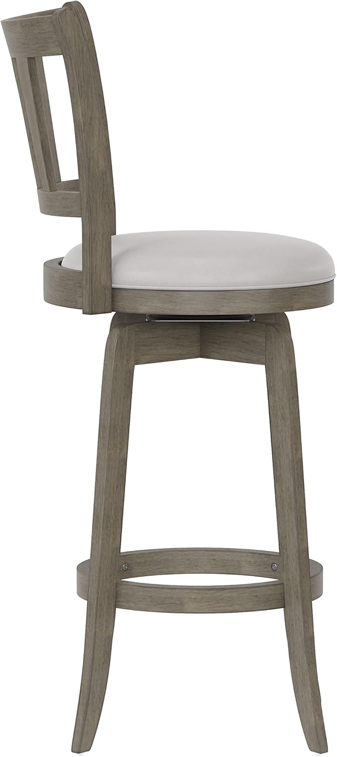 Hillsdale, Presque Isle Wood Bar Height Swivel Stool, Aged Gray - Image 9