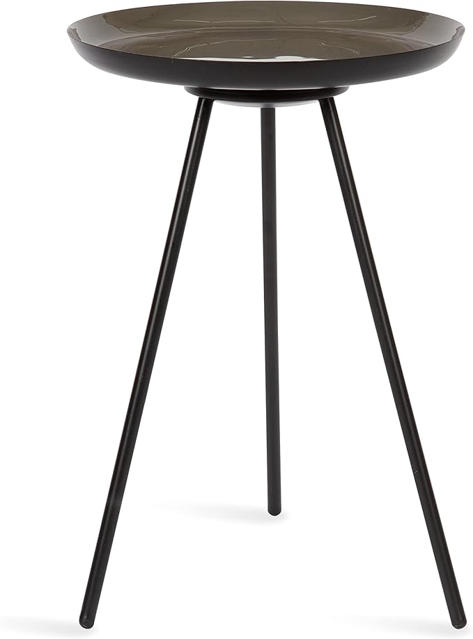 Kate and Laurel Laranya Modern Side Table 15 x 15 x 23 Brown and Black Chic by KateandLaurel