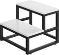 Wood and Metal 2 Step Stool for Adults & Kids – Heavy Duty Rustic Step Stools by Fogein