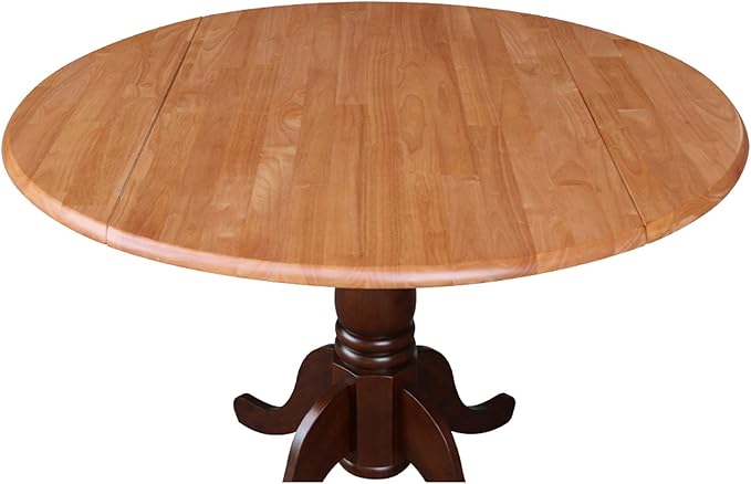 International Concepts Round Dual Drop Leaf Ped Table, Cinnamon/Espresso - Image 8