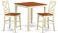 East West Furniture VNQU3-WHI-W 3 Piece Kitchen Counter Height Dining Table Set by EastWestFurniture