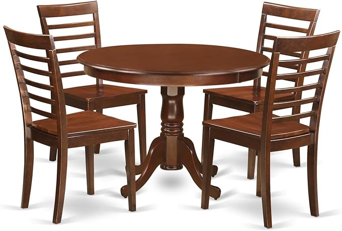 East West Furniture HLML5-MAH-W 5 Piece Dining Room Furniture Set Includes a by EastWestFurniture