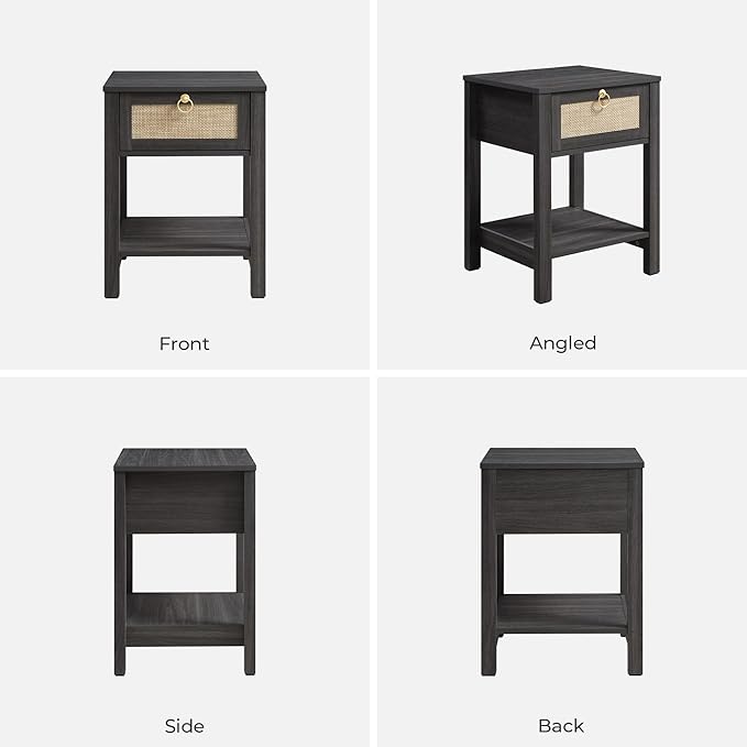 SICOTAS Rattan Nightstand, Rattan Decor Drawer - Image 11