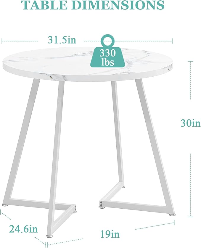 VECELO Round Dining Room Table - Image 6