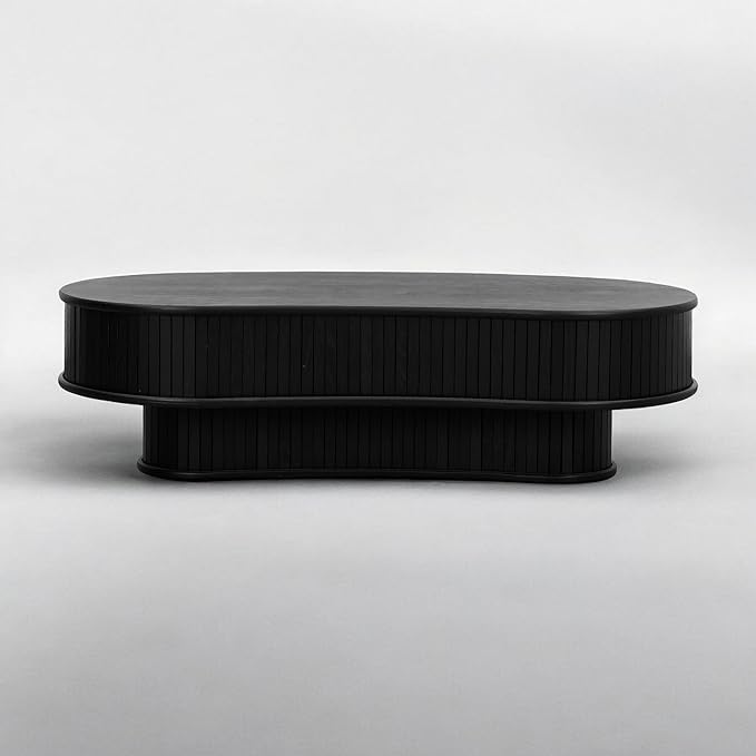 NTC Ripple DOU Coffee Table, Modern Wooden Double-Layer Center Table, Vertical - Image 5